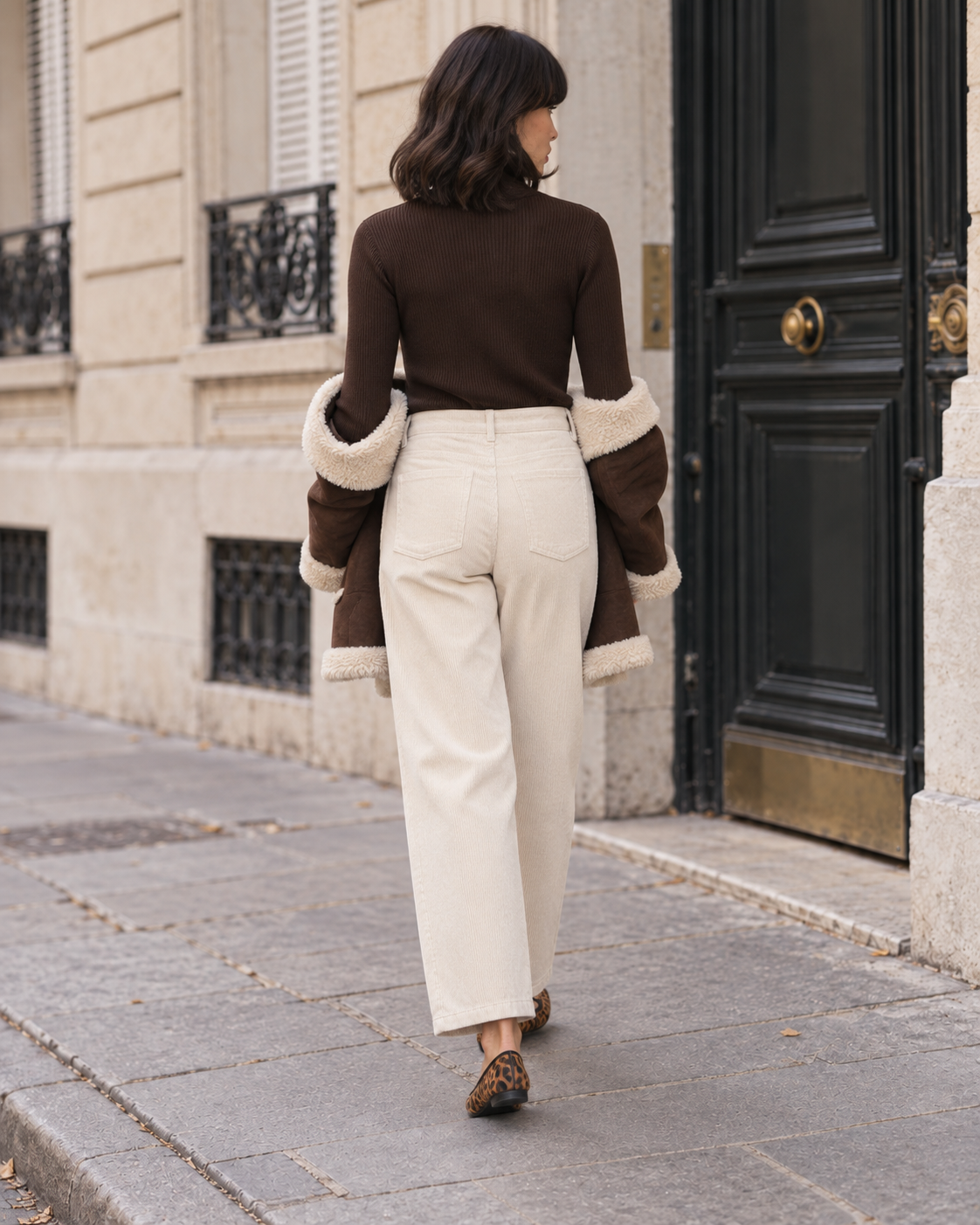 Pantalon Solène en velours côtelé – beige – Beautiful Shop
