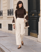 Pantalon Solène en velours côtelé – beige – Beautiful Shop