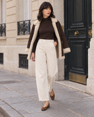 Pantalon Solène en velours côtelé – beige – Beautiful Shop