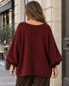 Pull Alba loose grande taille – rouge bordeaux – Beautiful Shop
