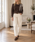 Pull Clémence chocolat à nœud léopard – Beautiful Shop