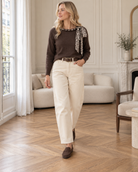 Pull Clémence chocolat à nœud léopard – Beautiful Shop