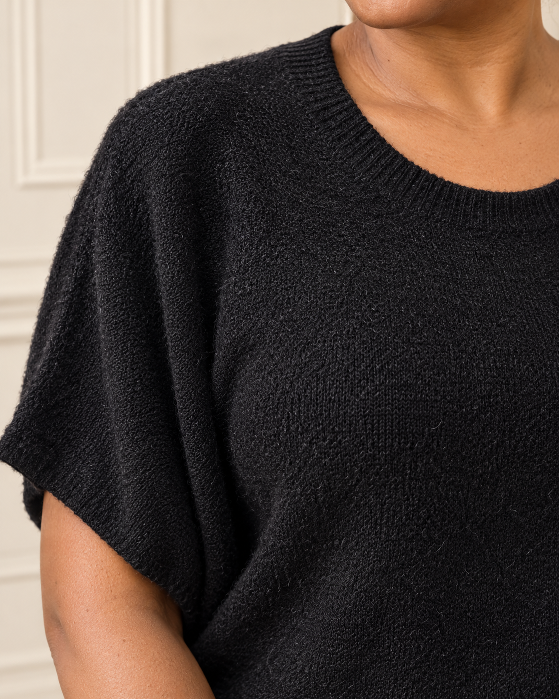 Pull poncho Olivia fluide – noir – Beautiful Shop