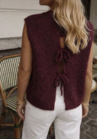 Pull sans manches Léonie – rouge bordeaux – Beautiful Shop
