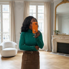 pull doux col montant vert-beautifulshop