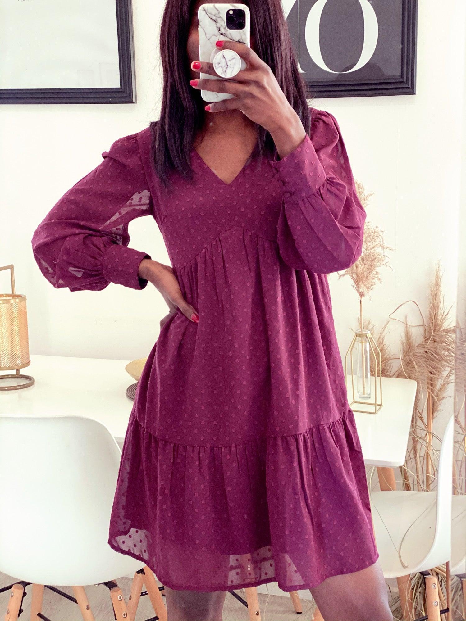 Robe best sale courte bordeaux