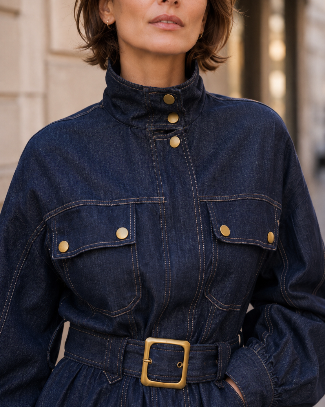 Robe courte en jean Julia – bleu foncé – Beautiful Shop