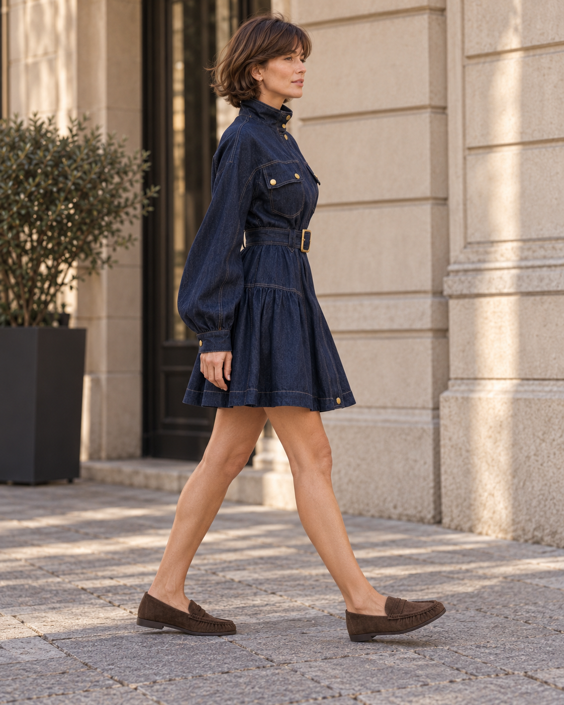Robe courte en jean Julia – bleu foncé – Beautiful Shop