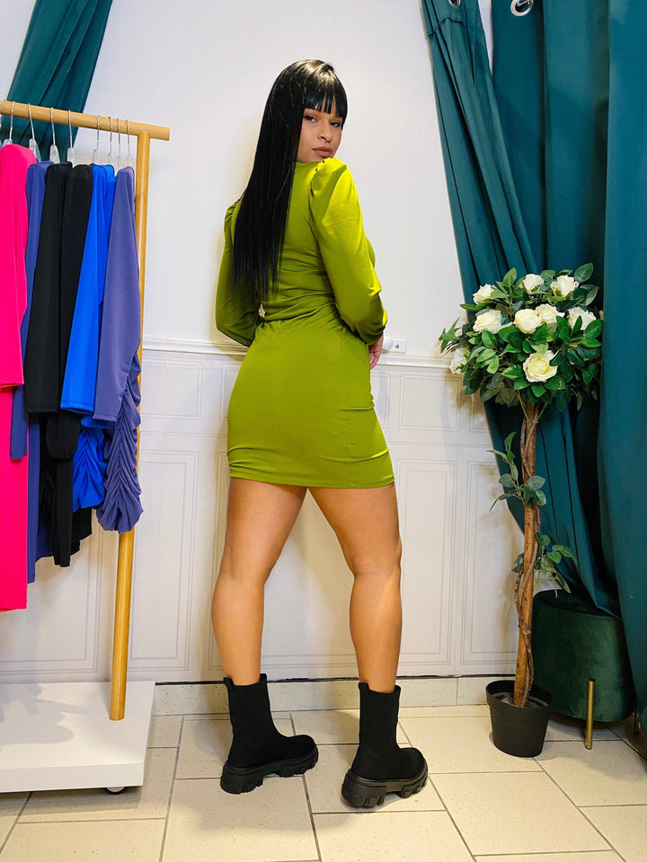 Robe Encolure En V - beautifulshop