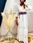 Robe longue bohème blanche - beautifulshop