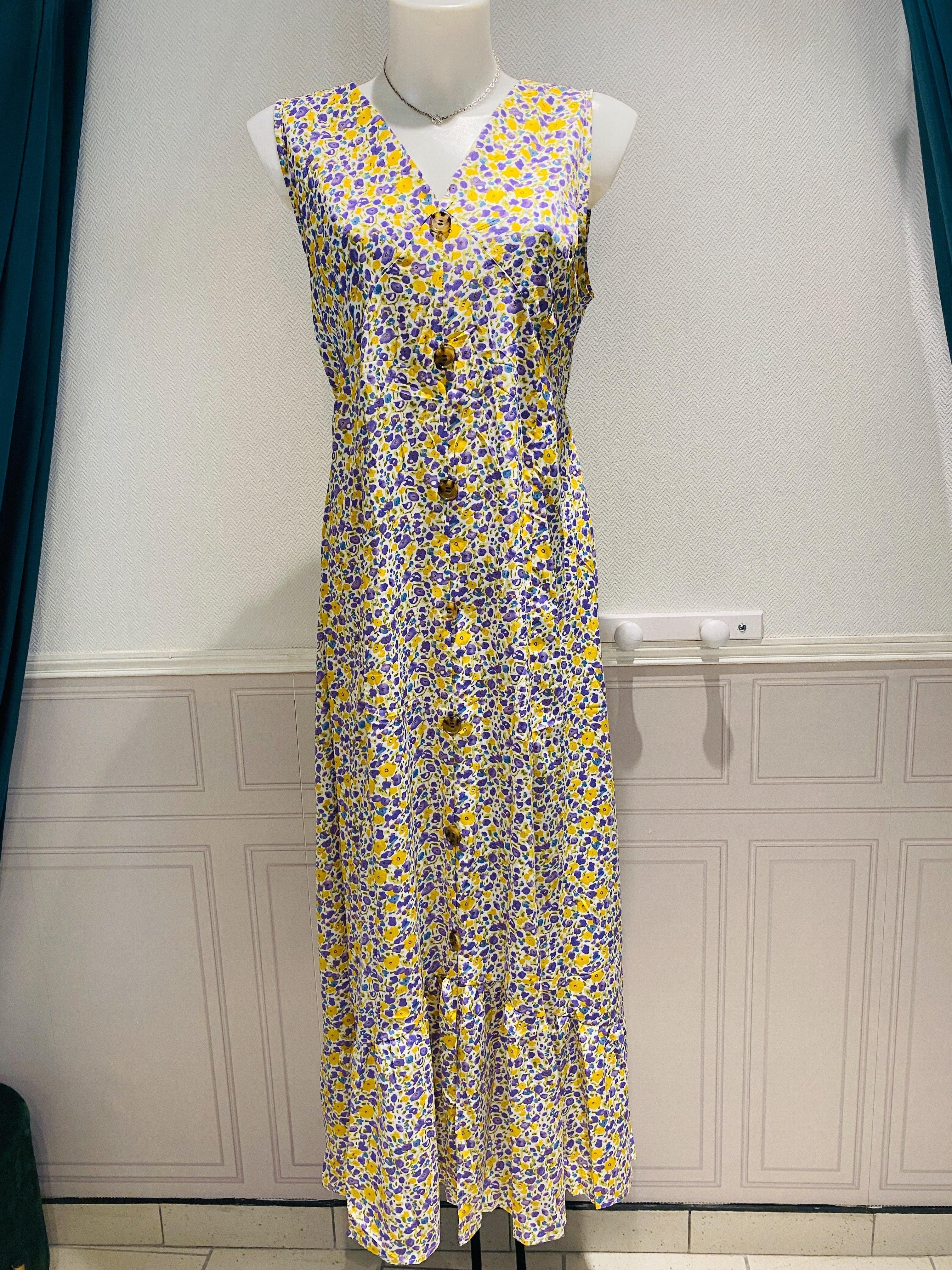 Robe longue détails boutons - beautifulshop