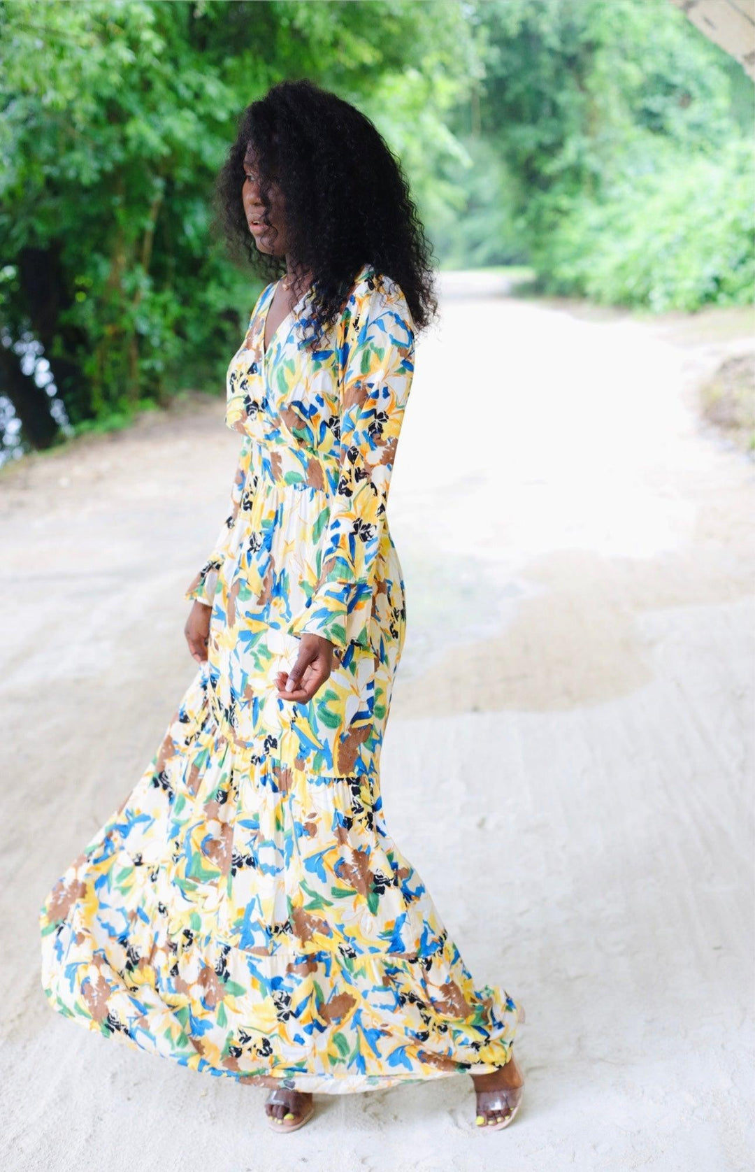Robe longue imprimée - beautifulshop