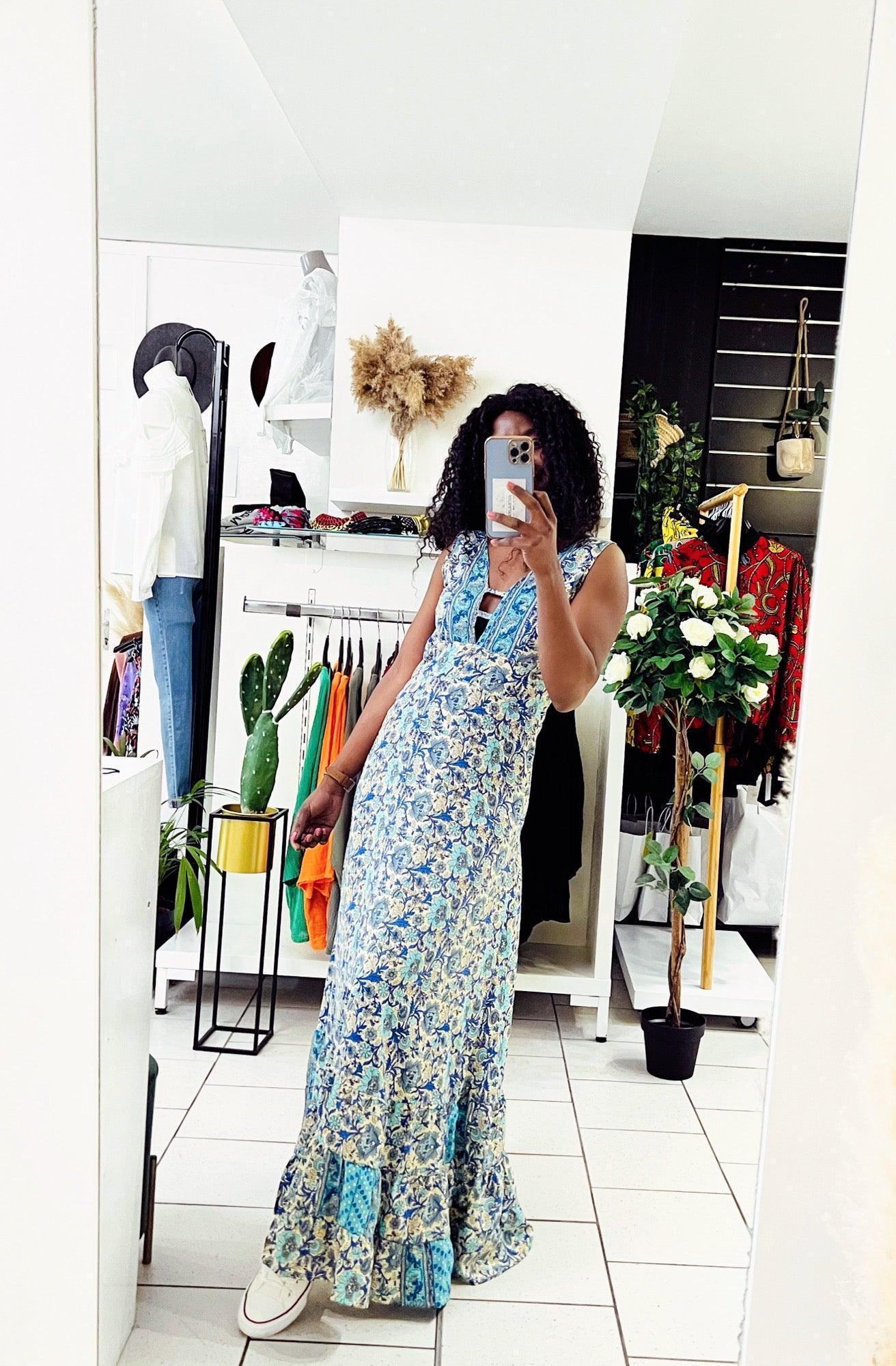 Robe longue imprimée - beautifulshop