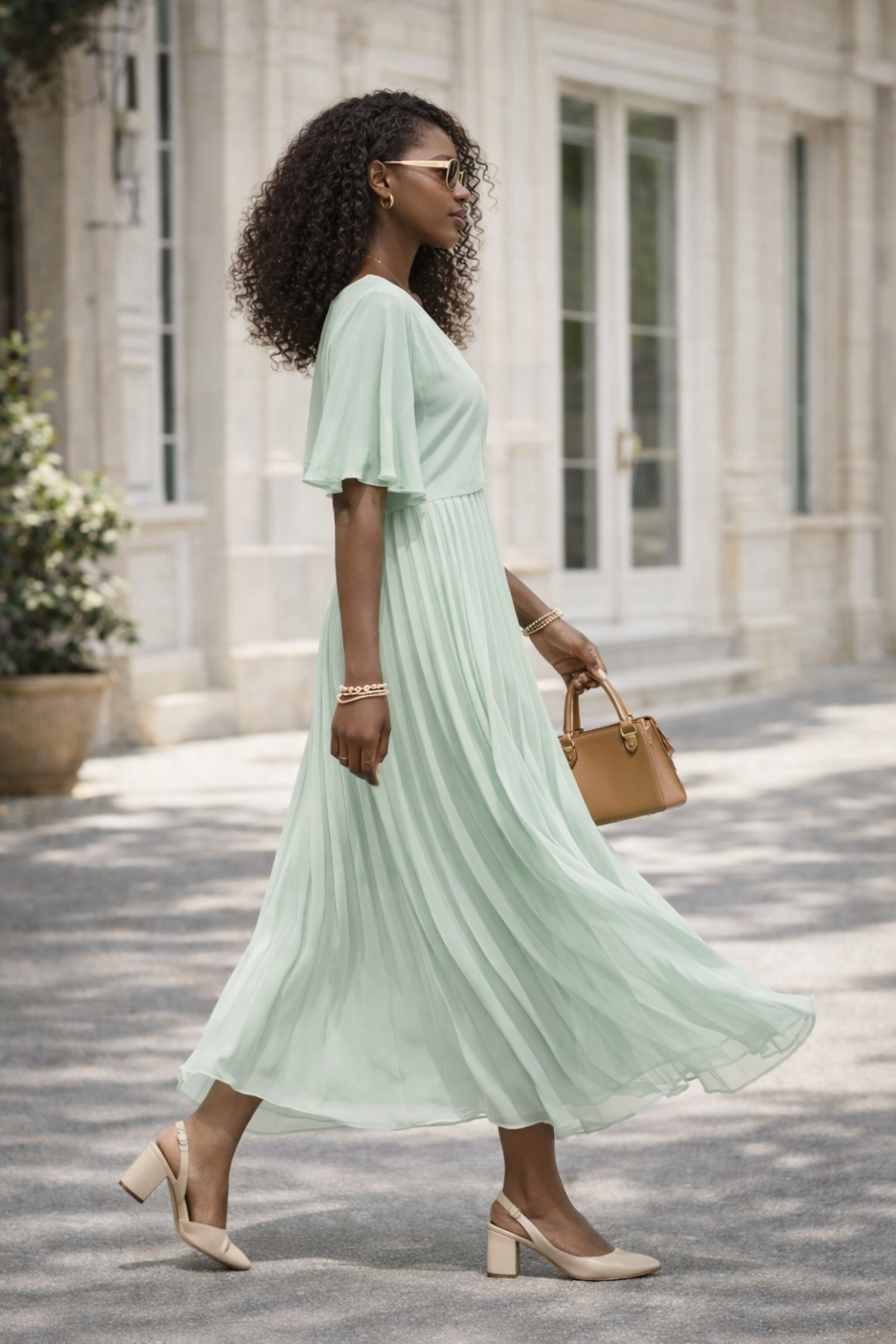     robe-longue-plissee-vert-deau-cache-coeur