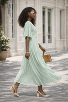     robe-longue-plissee-vert-deau-cache-coeur