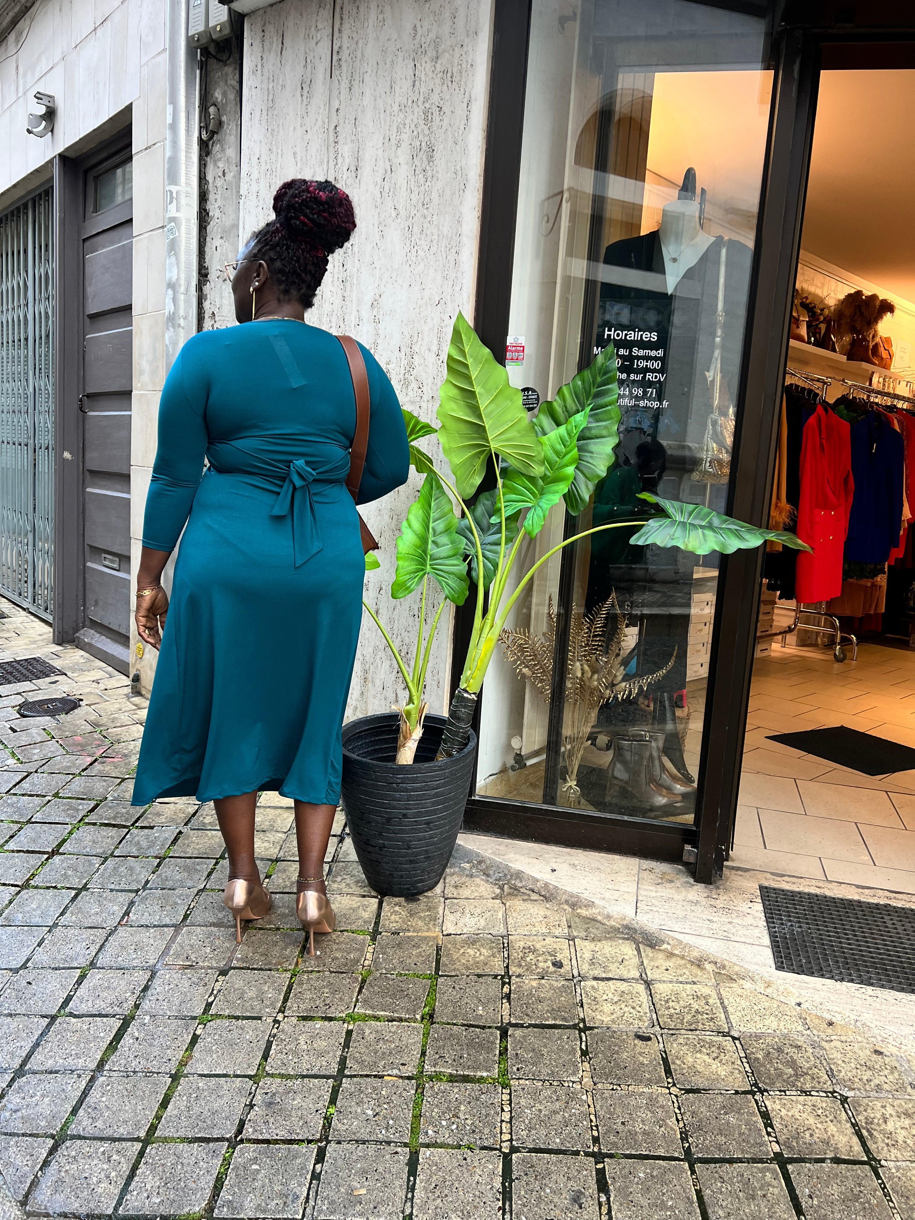 Robe midi avec noeud - beautifulshop