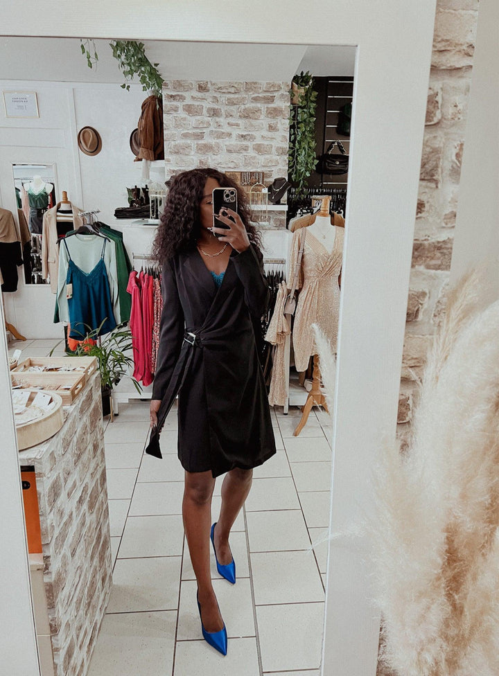 Robe noire cache coeur - beautifulshop