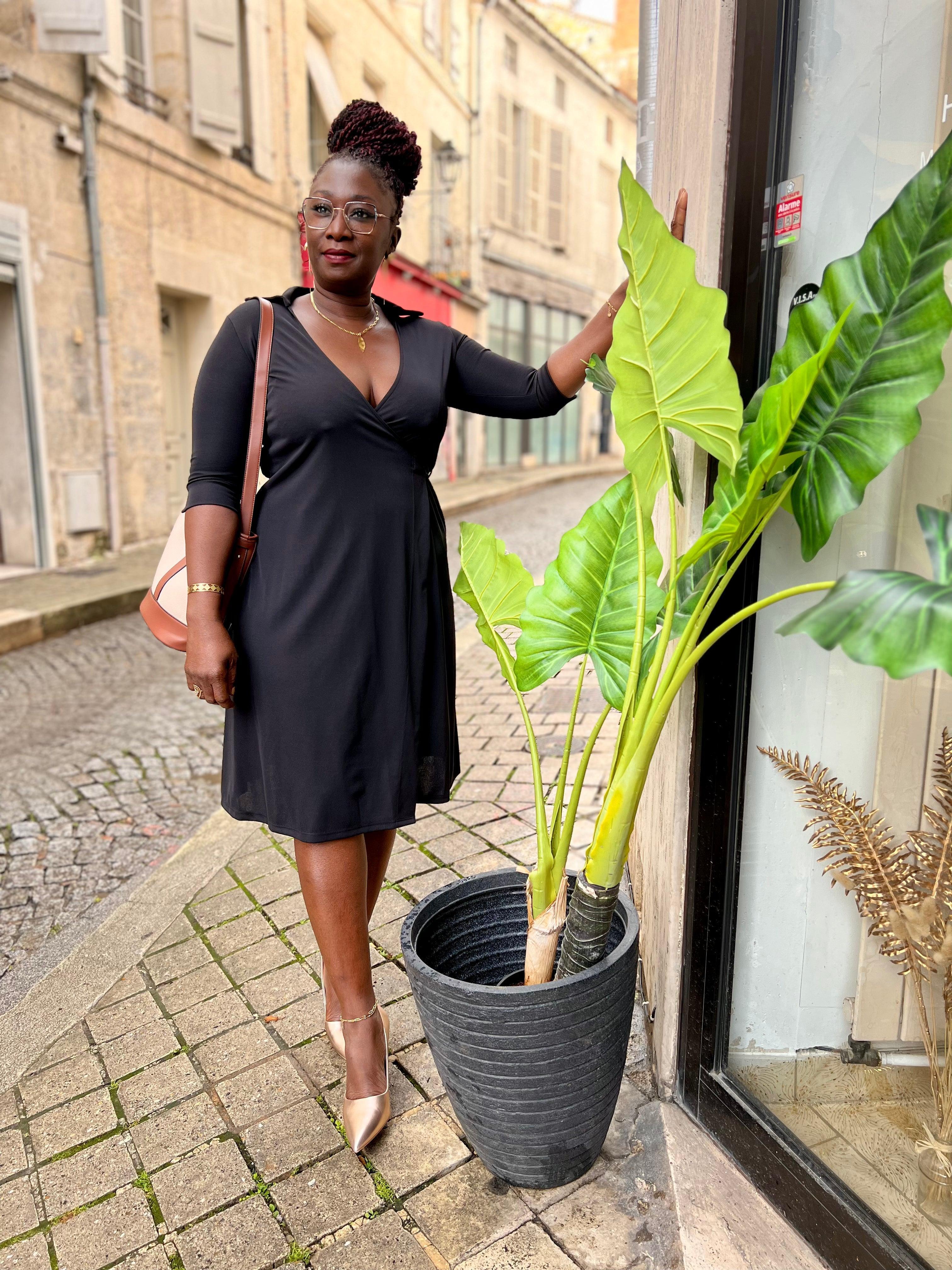 Robe noire fluide - beautifulshop