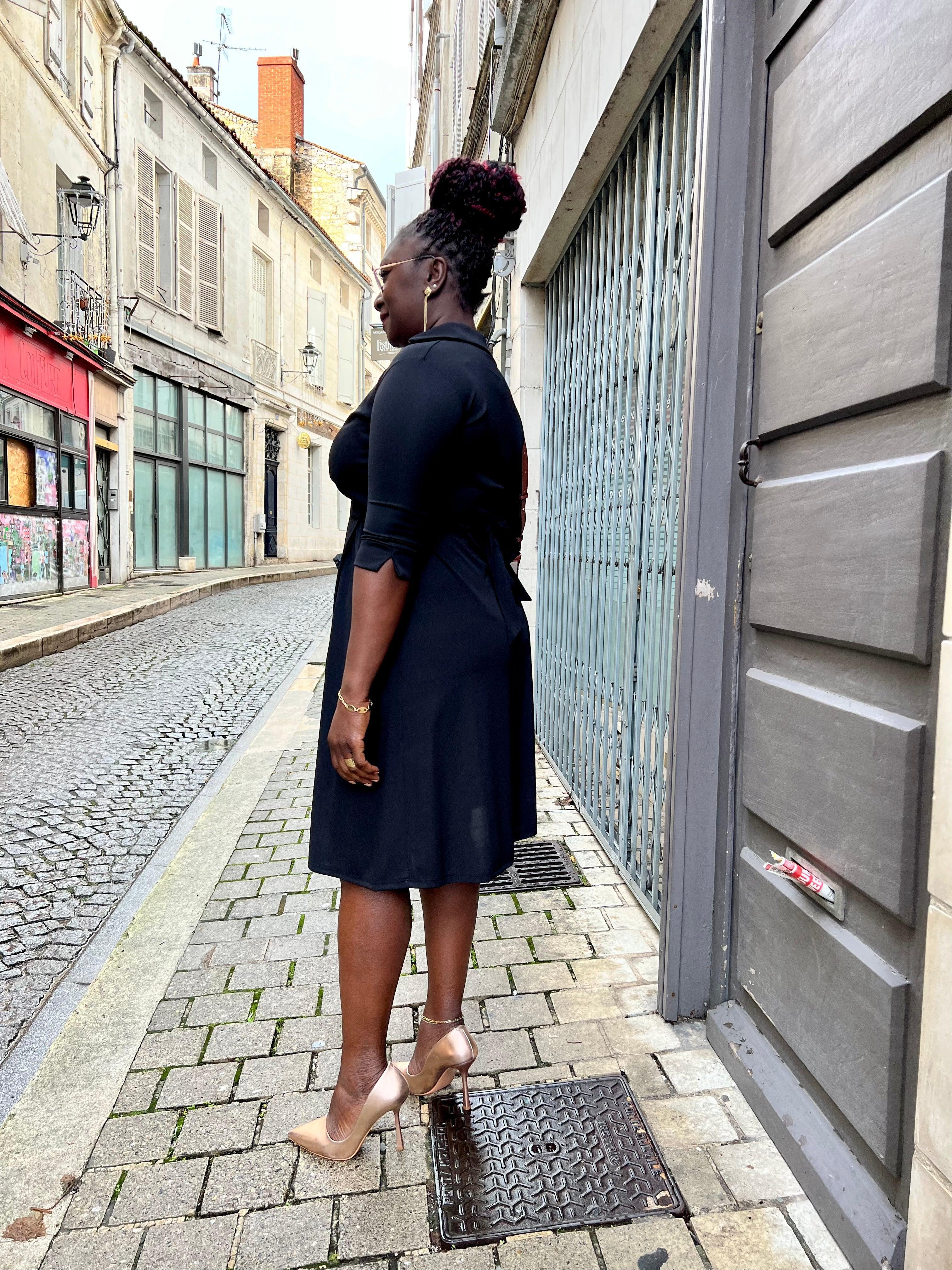 Robe noire fluide - beautifulshop