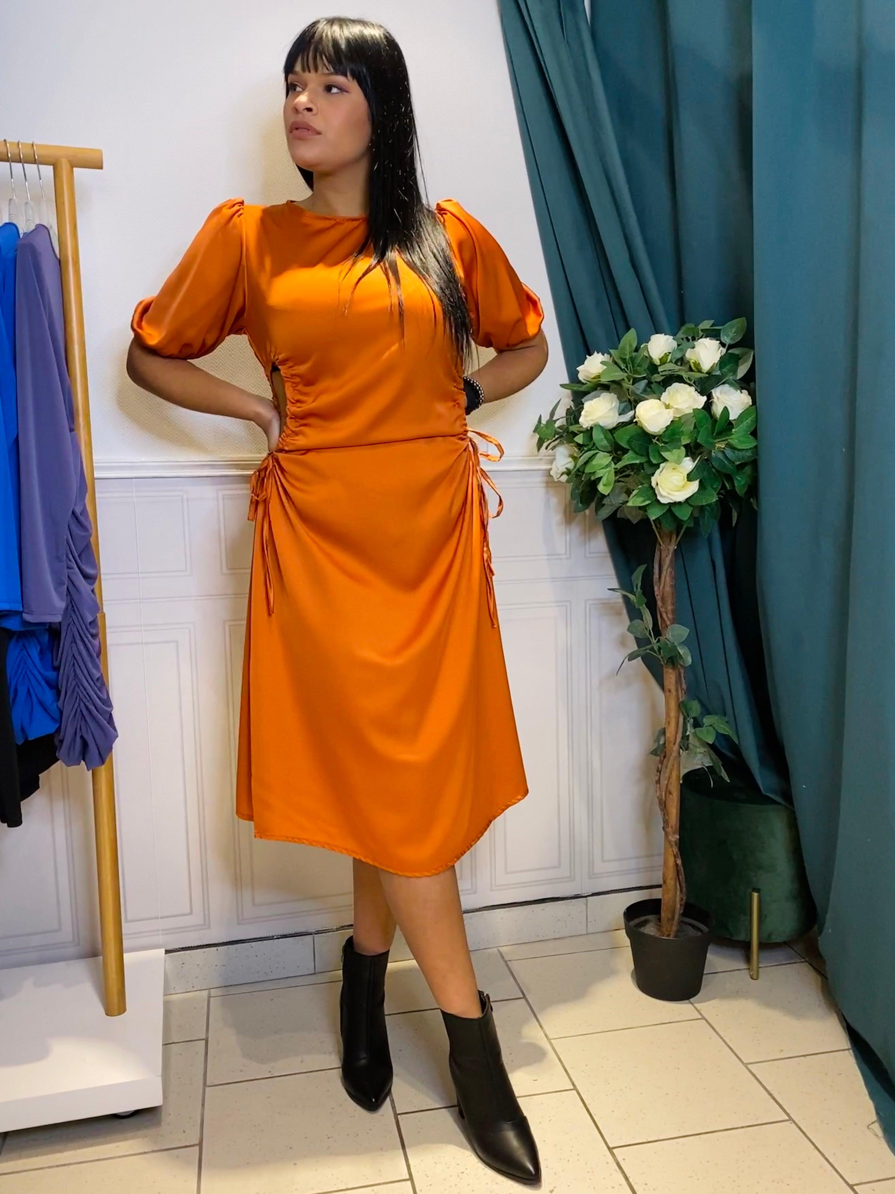 Robe Satin Avec Noeud - beautifulshop