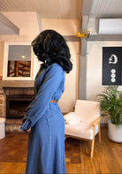 robe longue en jean femme, robe jean ceinturée, robe chemise en jean, robe denim hiver, robe western femme, robe en jean 100% coton