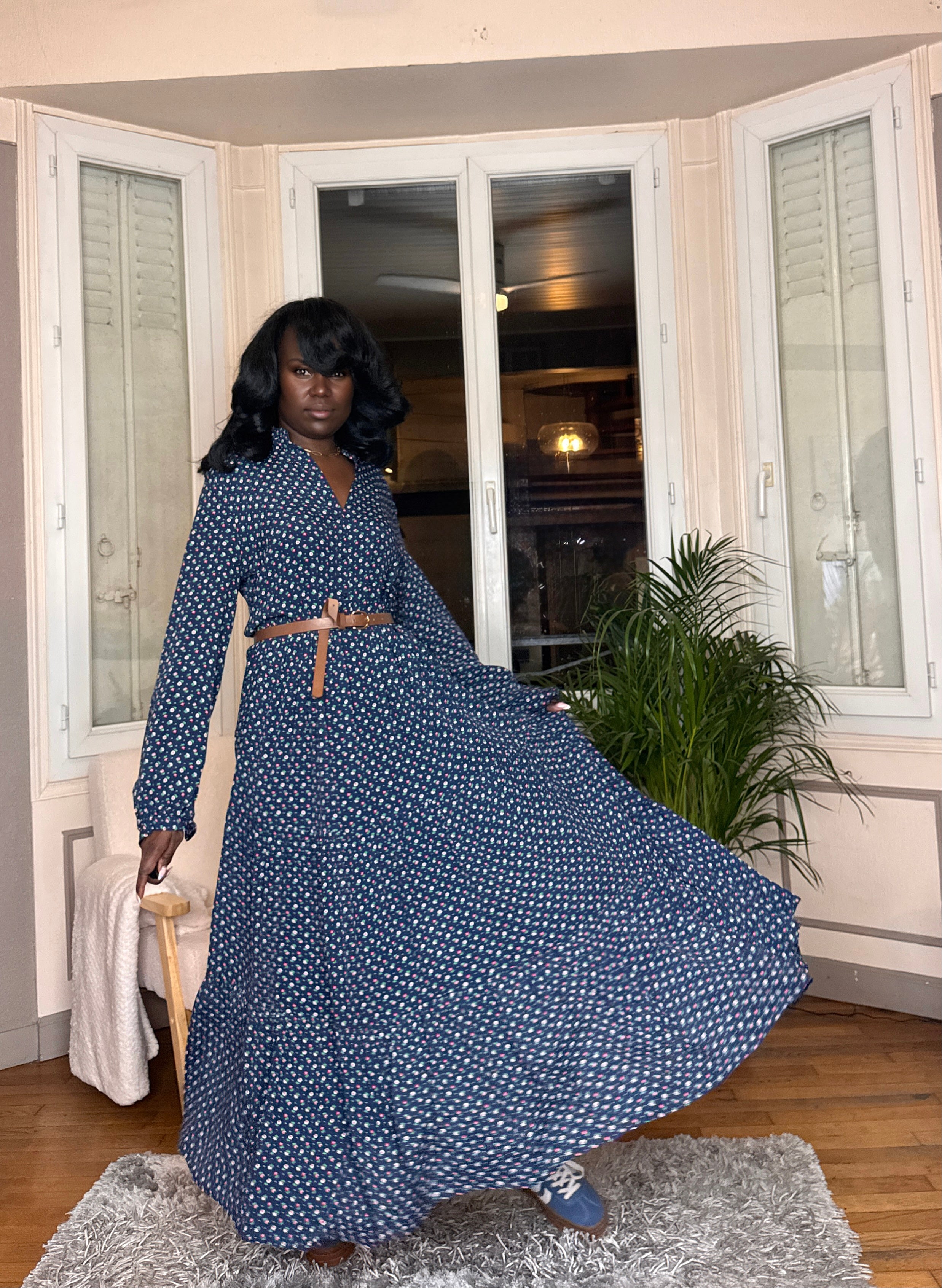 robelongueimprimee_robebohemebleumarine_robechemisefemme_robecolVfluide_robelongueafronces_robechiccasual_robeeteautomne