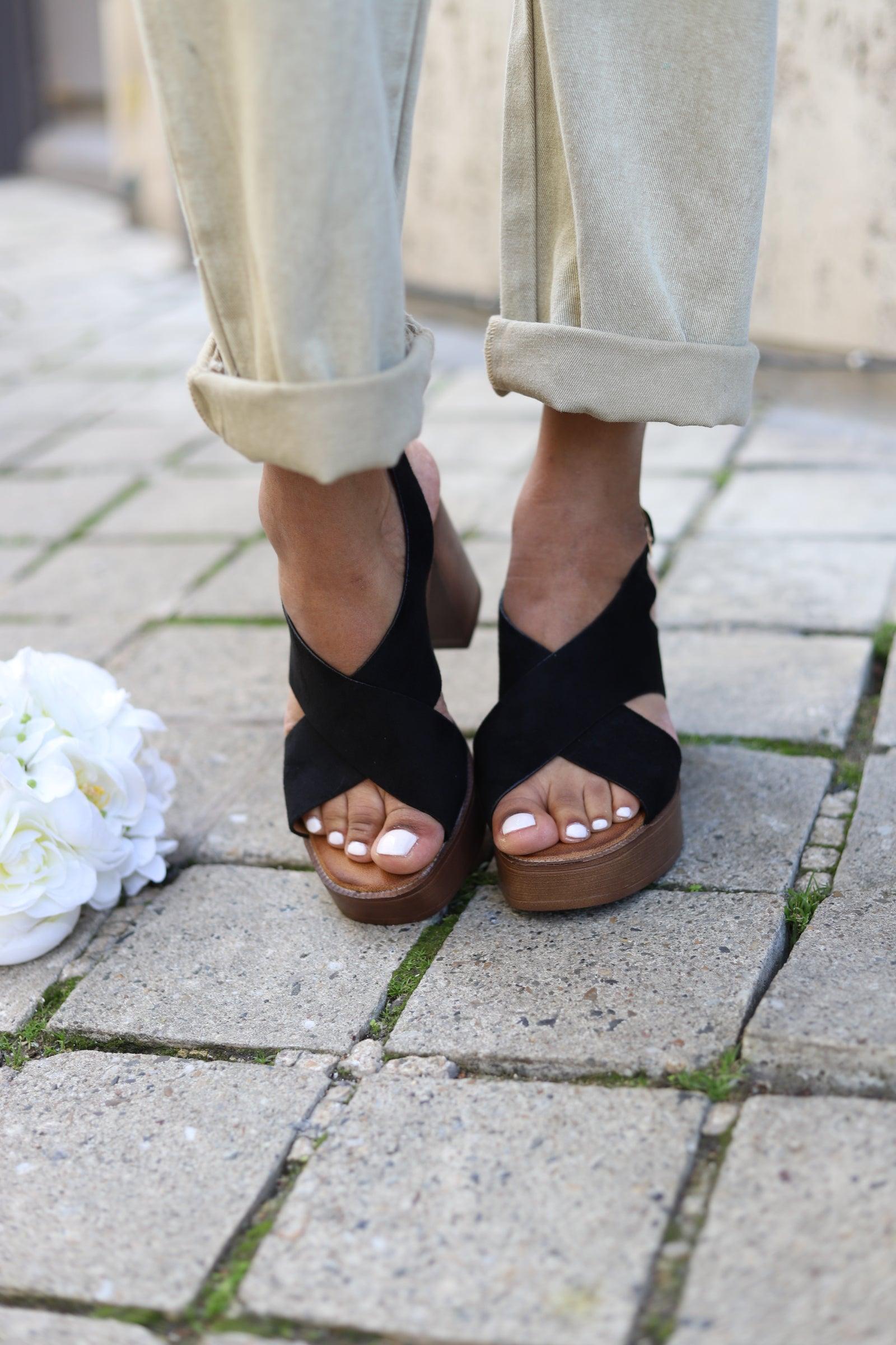 Sandales Plateforme "Eclipse Noire - beautifulshop