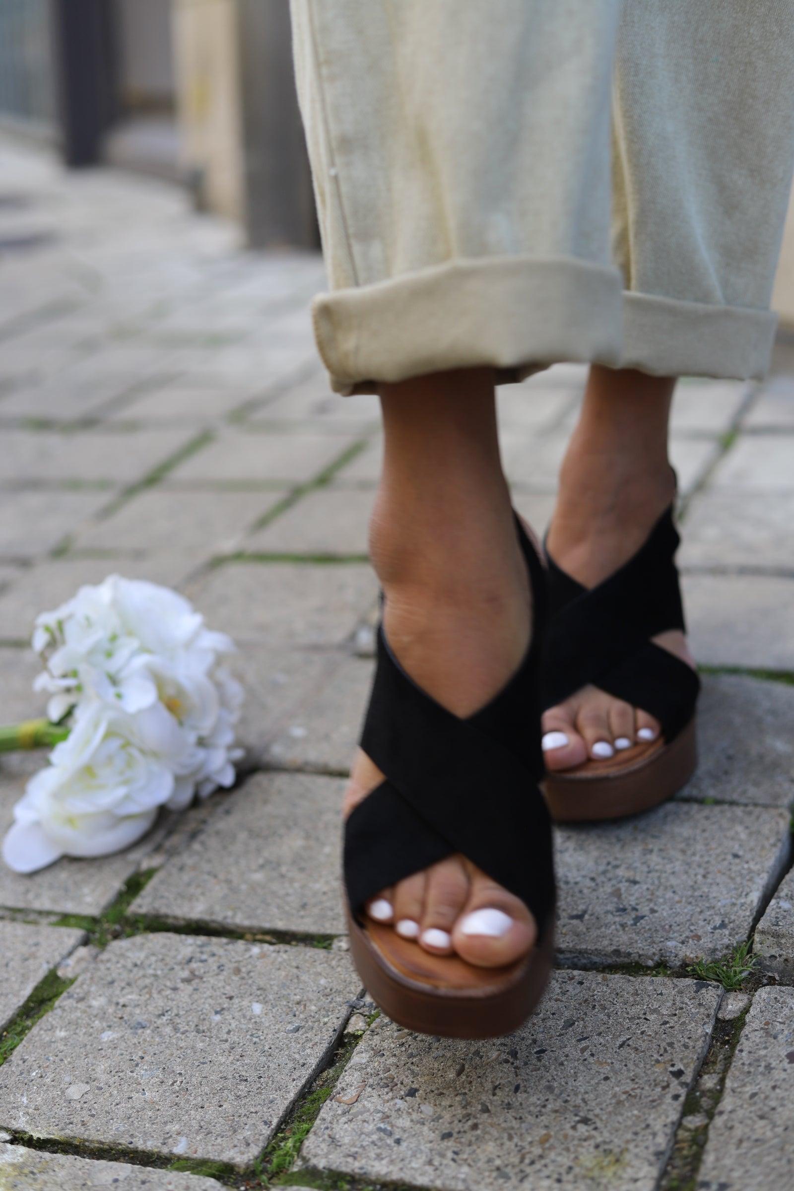 Sandales Plateforme "Eclipse Noire - beautifulshop