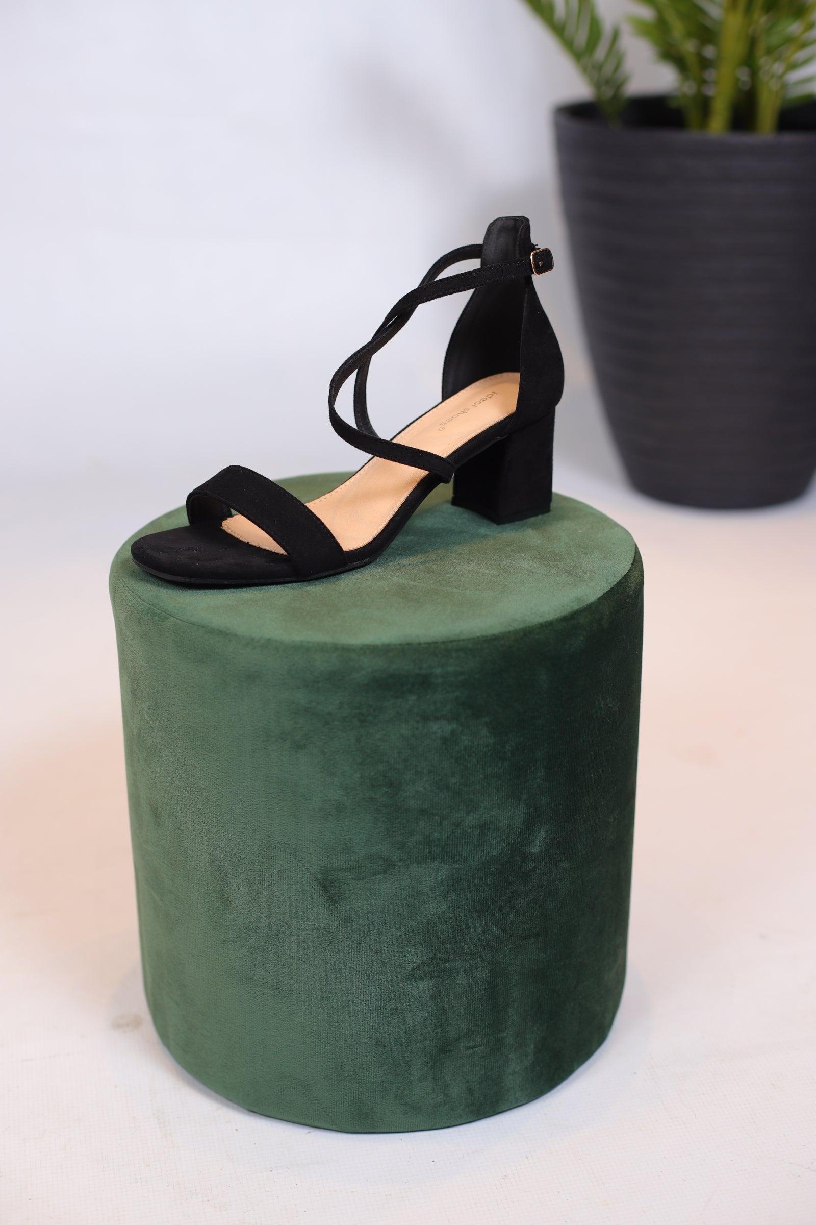 Sandales talons carré noir - beautifulshop