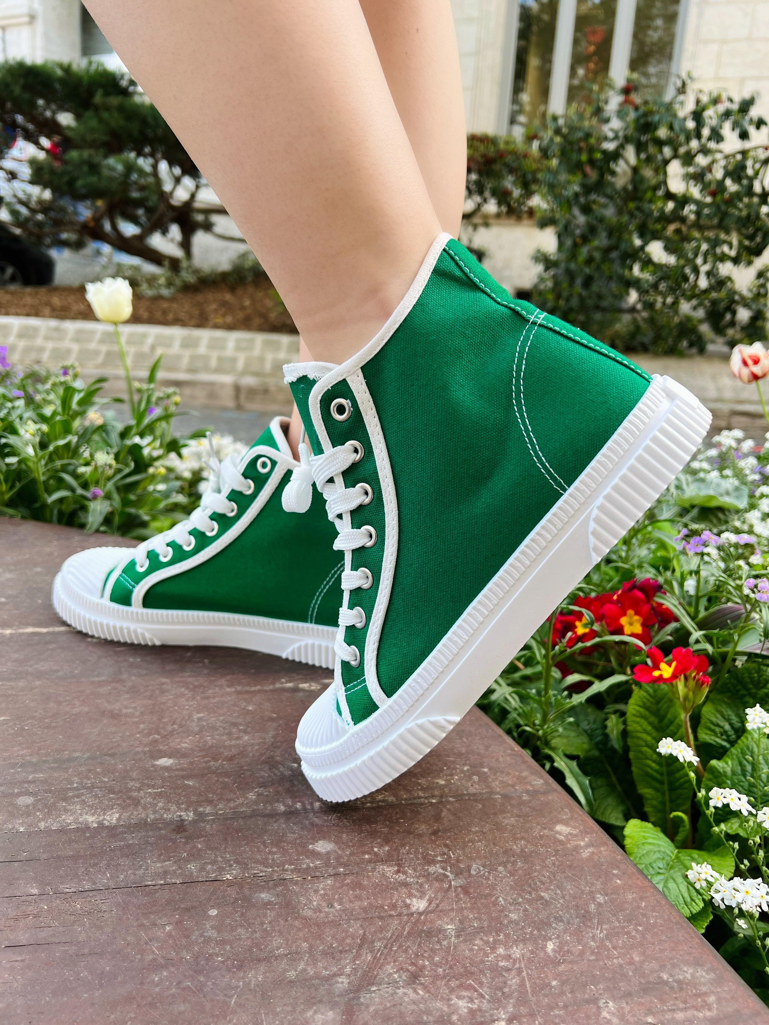 Tennis montantes verte - beautifulshop