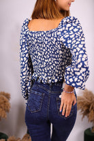 Top à fleur bleu - beautifulshop