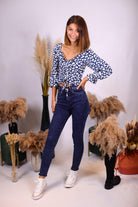 Top à fleur bleu - beautifulshop