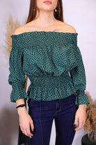 Top vert col bateau - beautifulshop