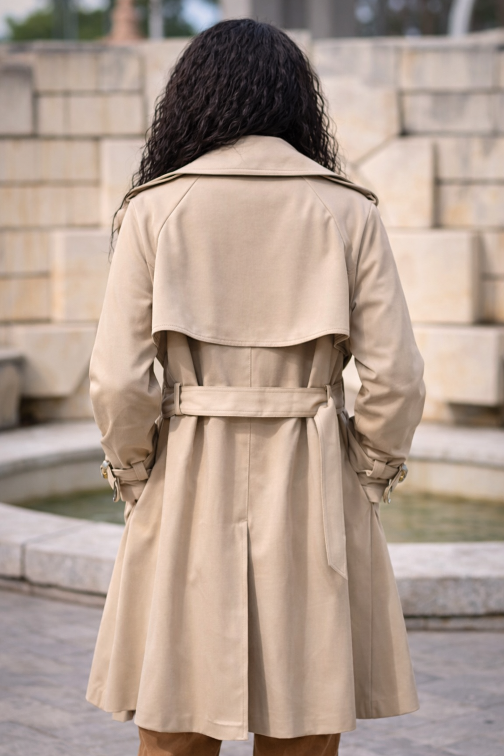 Trench beige ample à ceinture – Beautiful Shop