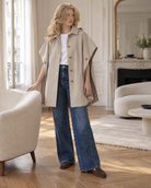 Trench-cape élise à doublure imprimée – beige – Beautiful Shop