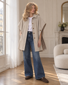 Trench-cape élise à doublure imprimée – beige – Beautiful Shop