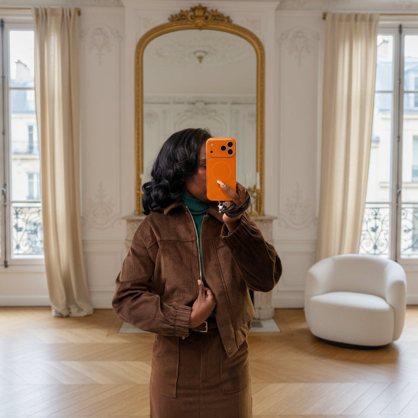 Veste bomber en velours côtelé café – Beautiful Shop