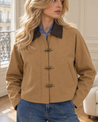 Veste Constance à col contrastant – camel – Beautiful Shop