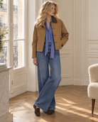 Veste Constance à col contrastant – camel – Beautiful Shop