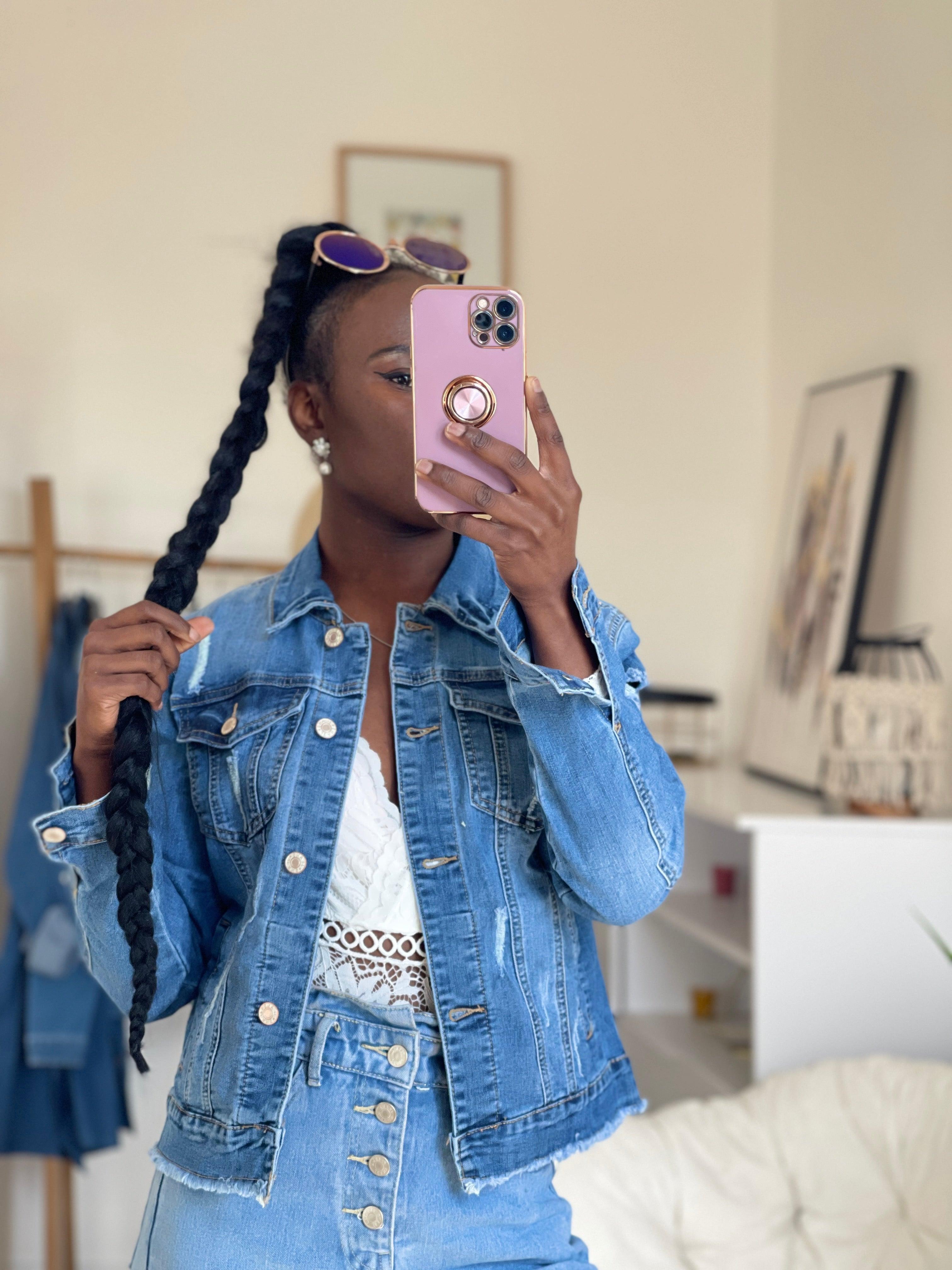 Veste en jeans destroy - beautifulshop