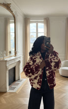 Veste polaire zippée à imprimé vache rouge et blanc – Beautiful Shop