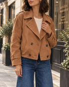 Veste Romy façon daim – camel – Beautiful Shop