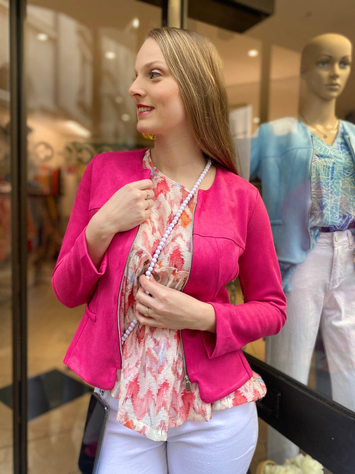Veste rose en matière douce - beautifulshop