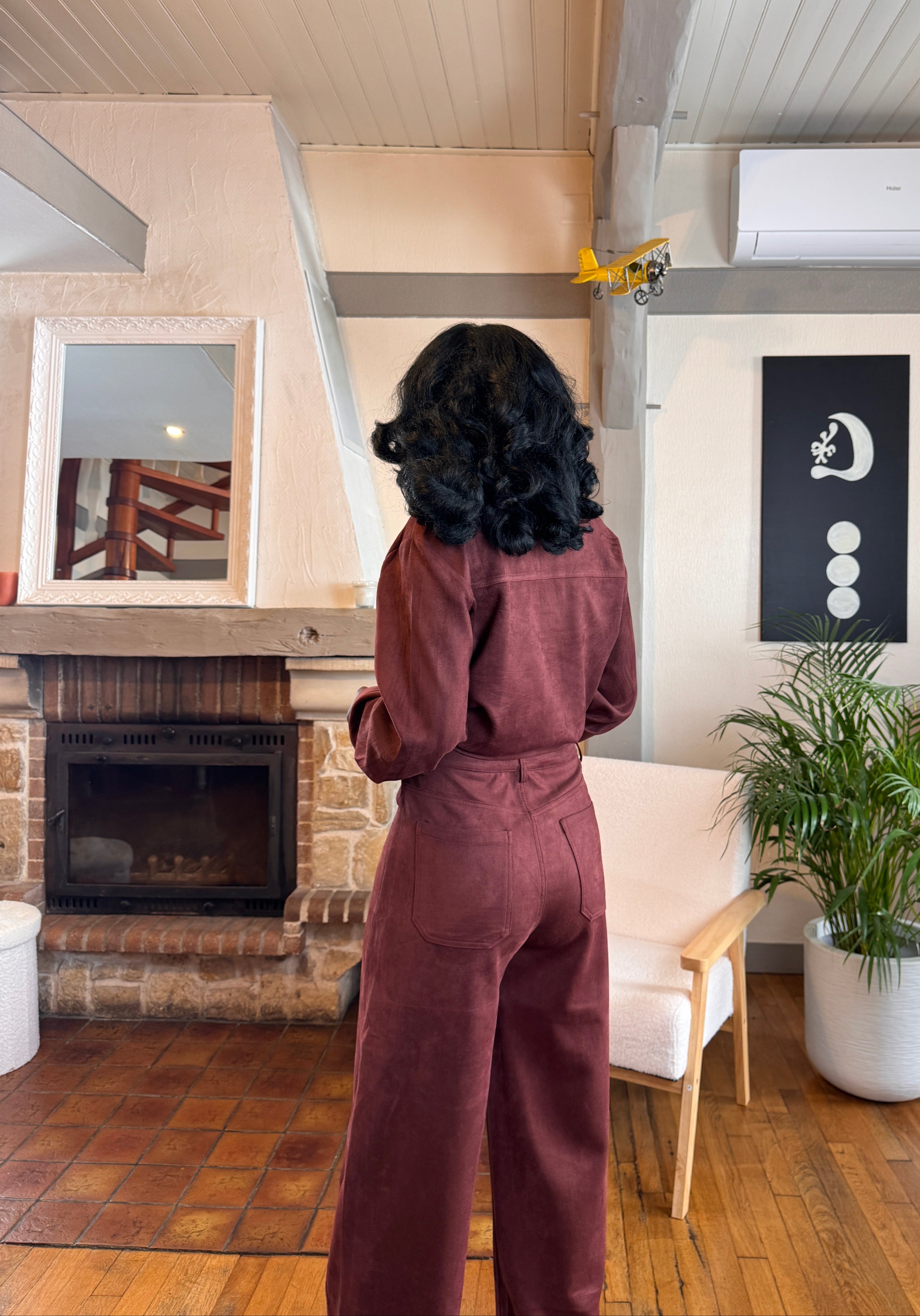 veste courte bordeaux femme, veste effet daim femme, veste rouge femme, veste tailleur courte, veste tendance automne hiver