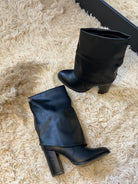 Botte en simili cuir noir - beautifulshop