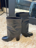 Botte en simili cuir noir - beautifulshop