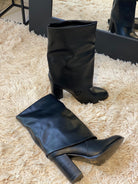 Botte en simili cuir noir - beautifulshop