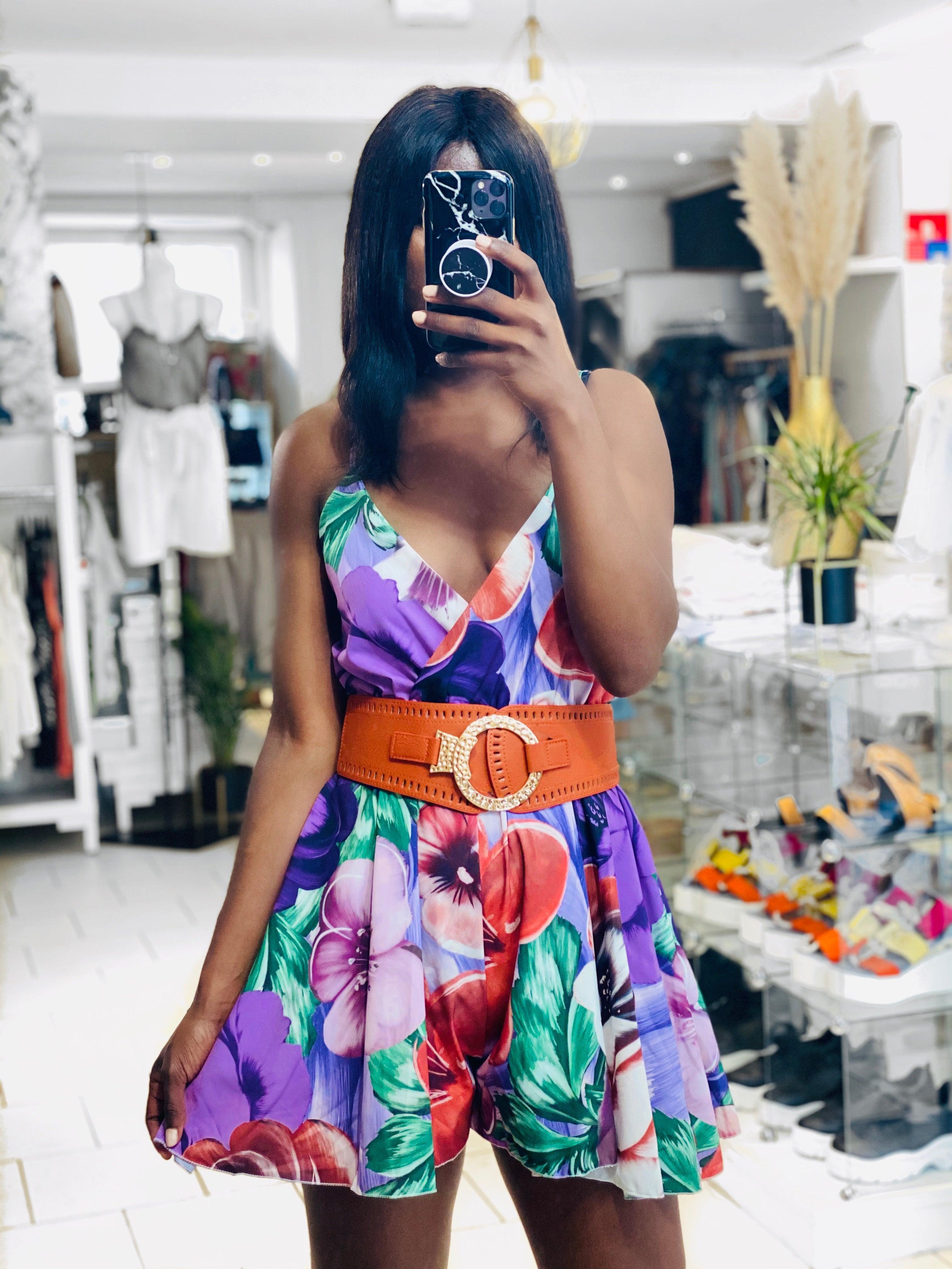 Combinaison encolure en V Imprimé floral - beautifulshop
