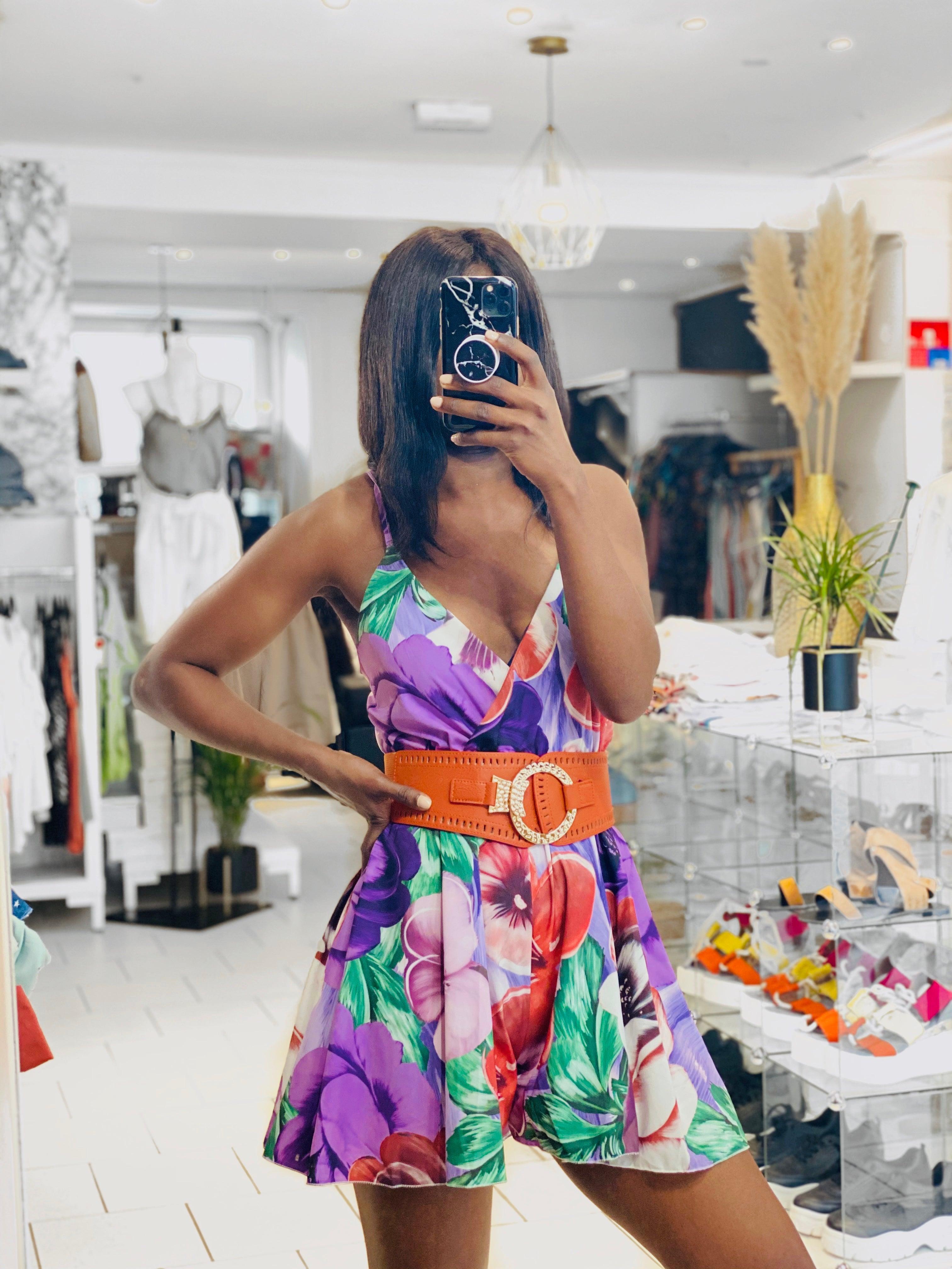 Combinaison encolure en V Imprimé floral - beautifulshop
