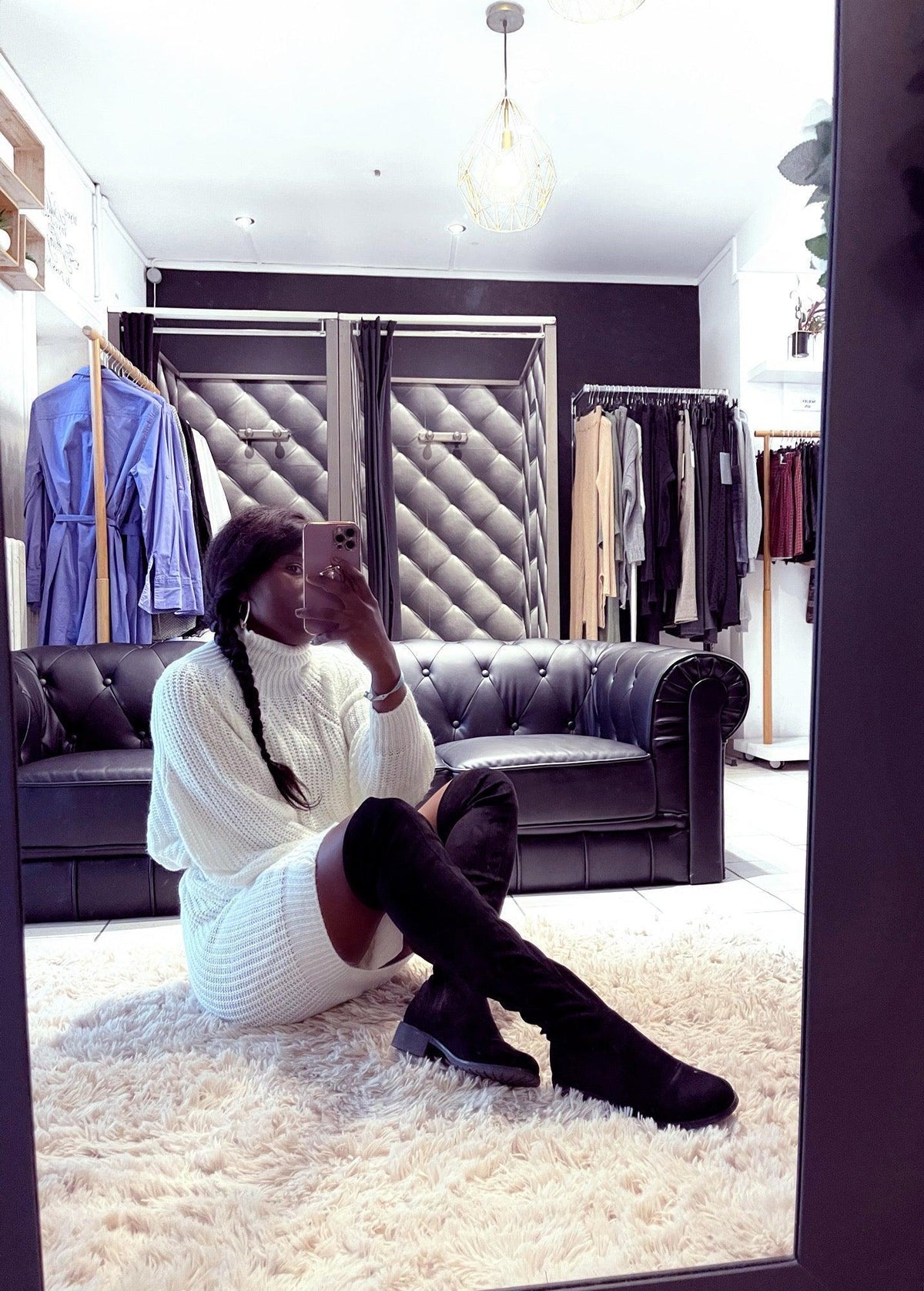 Cuissardes noires à zip latéral – Beautiful Shop